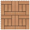 Carreau de terrasse 11 pcs WPC 30 x 30 cm 1 m² Couleur Teck 