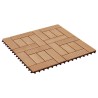 Carreau de terrasse 11 pcs WPC 30 x 30 cm 1 m² Couleur Teck 
