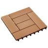 Carreau de terrasse 11 pcs WPC 30 x 30 cm 1 m² Couleur Teck 