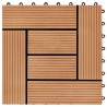 Carreau de terrasse 11 pcs WPC 30 x 30 cm 1 m² Couleur Teck 