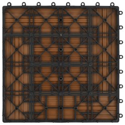 Carreau de terrasse 11 pcs WPC 30 x 30 cm 1 m² Couleur Teck 