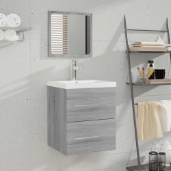 Armoire de salle de bain avec miroir Sonoma gris 41x38,5x48 cm  