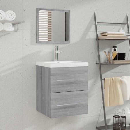 Armoire de salle de bain avec miroir Sonoma gris 41x38,5x48 cm  