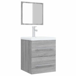 Armoire de salle de bain avec miroir Sonoma gris 41x38,5x48 cm  