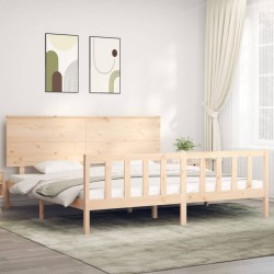 Cadre de lit sans matelas bois massif de pin 
