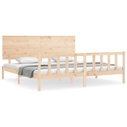 Cadre de lit sans matelas bois massif de pin 