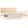 Cadre de lit sans matelas bois massif de pin 