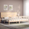 Cadre de lit sans matelas bois massif de pin 