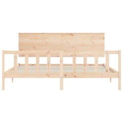 Cadre de lit sans matelas bois massif de pin 