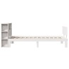 Lit bibliothèque sans matelas blanc 90x200cm bois de pin massif 