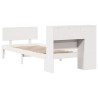 Lit bibliothèque sans matelas blanc 90x200cm bois de pin massif 