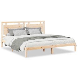 Cadre de lit extra long sans matelas 180x220 cm bois massif 
