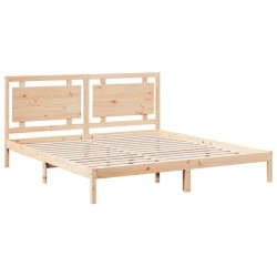 Cadre de lit extra long sans matelas 180x220 cm bois massif 