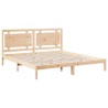 Cadre de lit extra long sans matelas 180x220 cm bois massif 