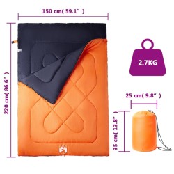Sac de couchage double et oreillers adultes camping 3-4 saisons 