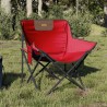 Chaise de camping avec poche pliable lot de 2 rouge 