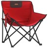 Chaise de camping avec poche pliable lot de 2 rouge 