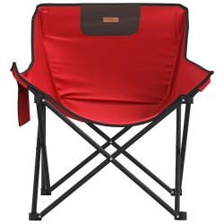 Chaise de camping avec poche pliable lot de 2 rouge 