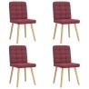 Chaises à manger lot de 4 rouge bordeaux tissu 