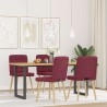 Chaises à manger lot de 4 rouge bordeaux tissu 