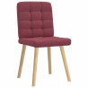 Chaises à manger lot de 4 rouge bordeaux tissu 