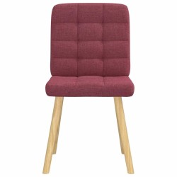 Chaises à manger lot de 4 rouge bordeaux tissu 