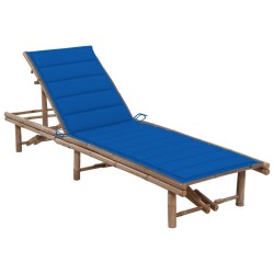 Chaise longue de jardin avec coussin Bambou 