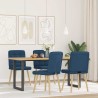 Chaises à manger lot de 4 bleu tissu 
