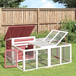 Clapier moka 144x123x67,5 cm bois de pin massif 