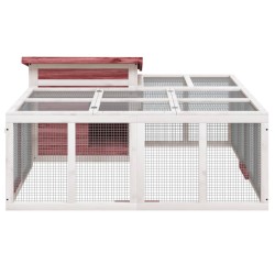 Clapier moka 144x123x67,5 cm bois de pin massif 