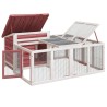 Clapier moka 144x123x67,5 cm bois de pin massif 