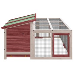 Clapier moka 144x123x67,5 cm bois de pin massif 