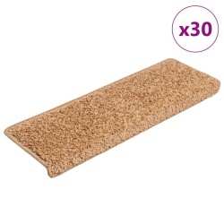 Tapis d'escalier 30 pcs 65x21x4 cm Beige 