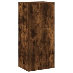 Meuble TV mural chêne fumé 40,5x30x90 cm bois d'ingénierie 