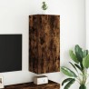 Meuble TV mural chêne fumé 40,5x30x90 cm bois d'ingénierie 