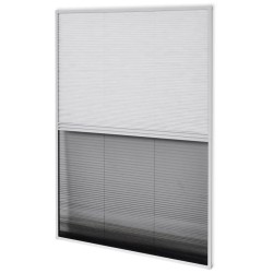 Moustiquaire plissée pour fenêtre et store Aluminium 80 x 120cm  