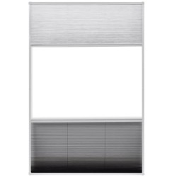 Moustiquaire plissée pour fenêtre et store Aluminium 80 x 120cm  