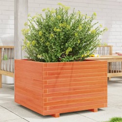 Jardinière cire marron 70x70x49,5 cm bois de pin massif 