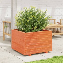 Jardinière cire marron 70x70x49,5 cm bois de pin massif 
