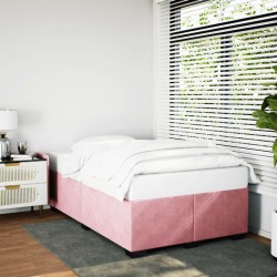 Cadre de lit sans matelas rose 120x190 cm velours 