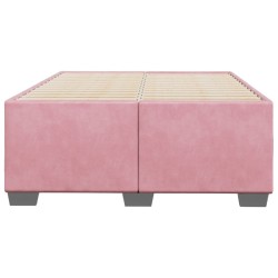 Cadre de lit sans matelas rose 120x190 cm velours 
