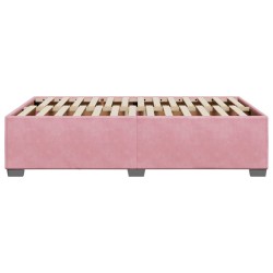 Cadre de lit sans matelas rose 120x190 cm velours 