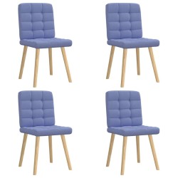 Chaises à manger lot de 4 bleu jean tissu 