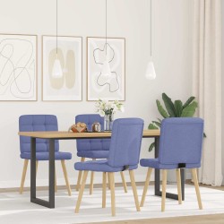 Chaises à manger lot de 4 bleu jean tissu 