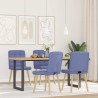 Chaises à manger lot de 4 bleu jean tissu 