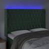 Tête de lit à LED Vert foncé 147x16x118/128 cm Velours 