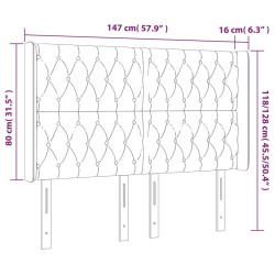Tête de lit à LED Vert foncé 147x16x118/128 cm Velours 