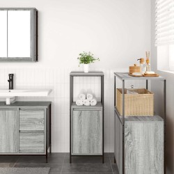 Meuble de salle de bain avec étagères sonoma gris 36x35x95 cm 