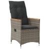 Chaises inclinables de jardin lot de 2 et coussins gris rotin 
