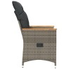 Chaises inclinables de jardin lot de 2 et coussins gris rotin 